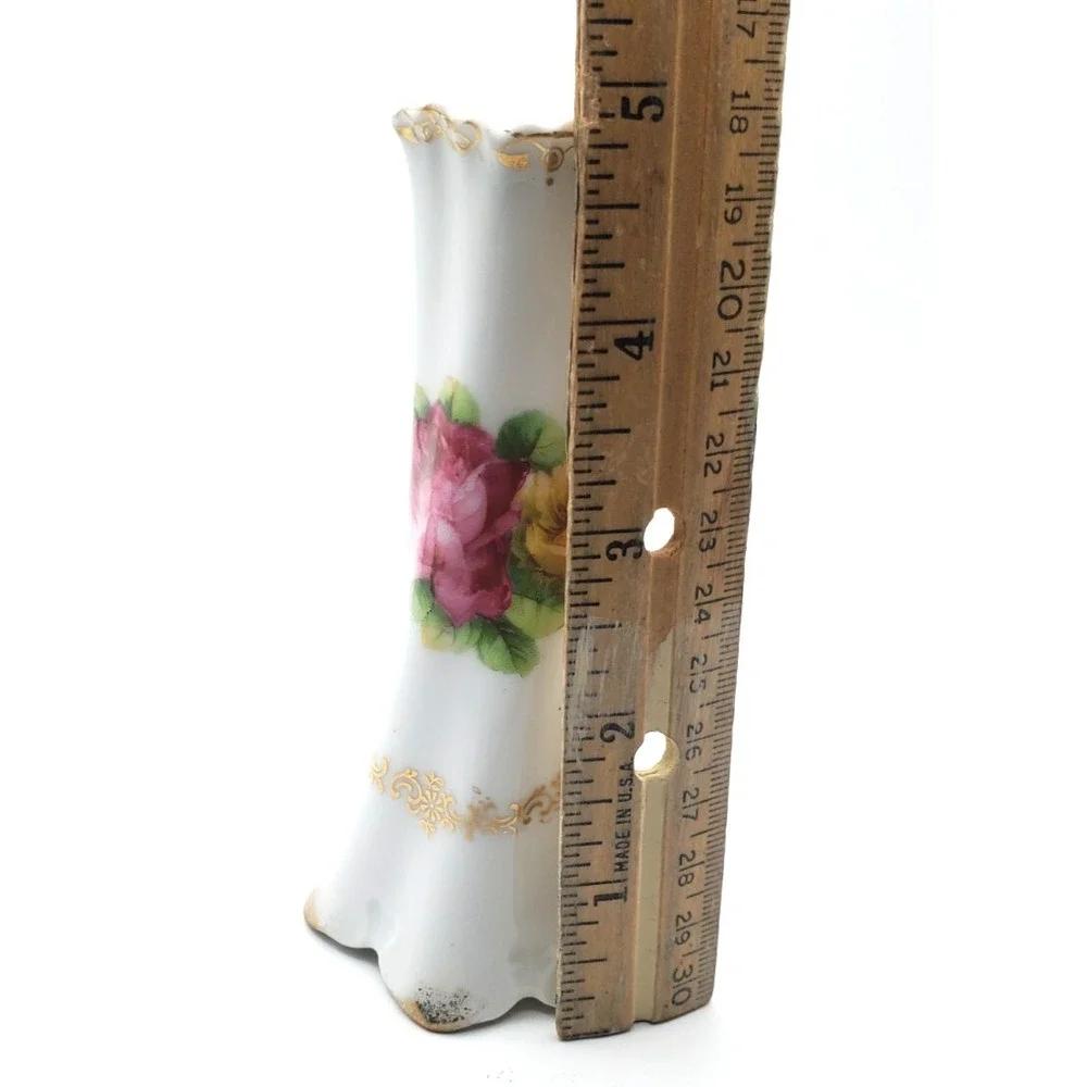 Vintage Bavaria Yellow/Pink Roses Hat Pin Holder